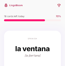 Флешкарта со словом la ventana